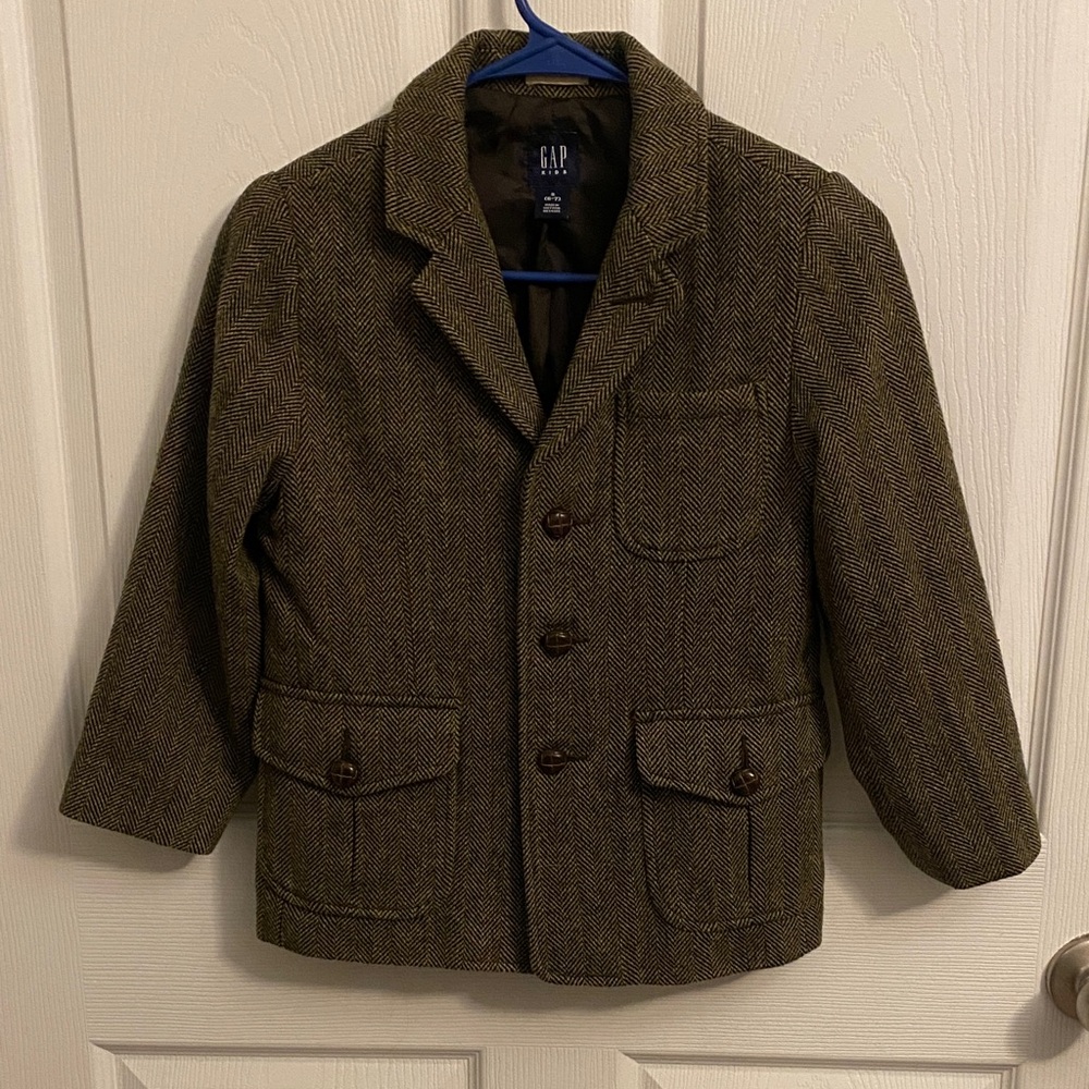 GAP Girls Herringbone Brown/Tan Blazer Jacket size 6/7